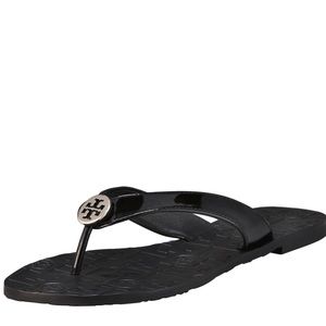 Tory Burch Thora Patent Leather Thong Sandals